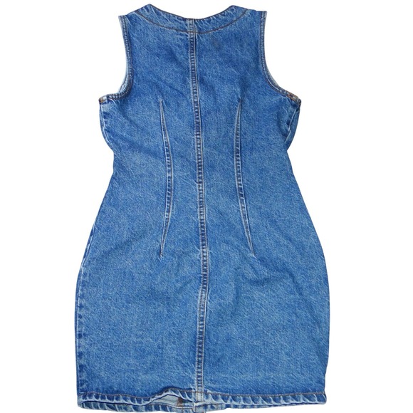 Vintage Bongo Gene Montesano Denim Mini Dress Blue Button Front Made in USA Sz 3 - Picture 3 of 6